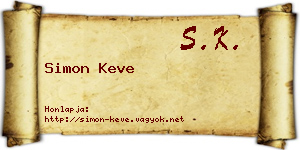 Simon Keve névjegykártya
