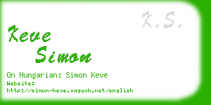 keve simon business card